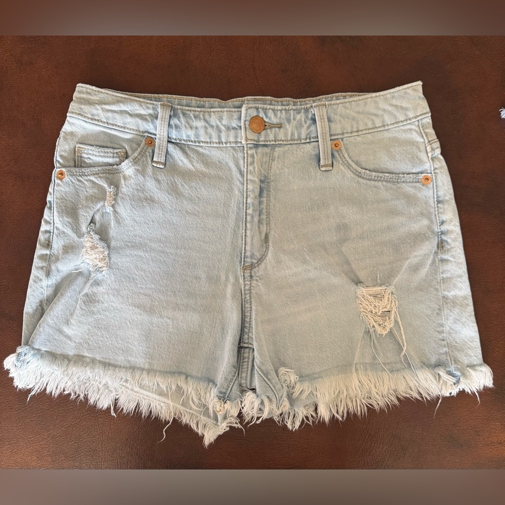 Universal Thread Blue Jean Shorts Distressed Mid-Rise